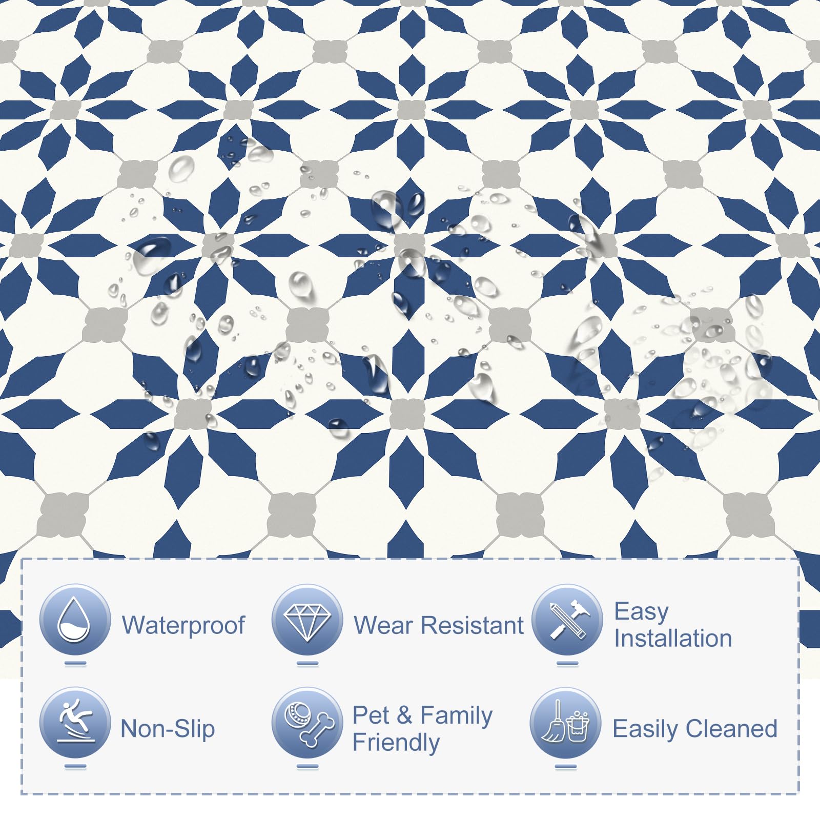 Snapklik.com : MORCART 7.87" X 7.87" Peel And Stick Floor Tile, 20 PCS ...