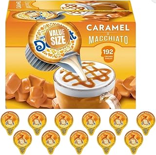Coffee Creamer Single Caramel Macchiato (192 Count) Great for Offices, Restaurants, Coffee, Bar, Gift and Homes.