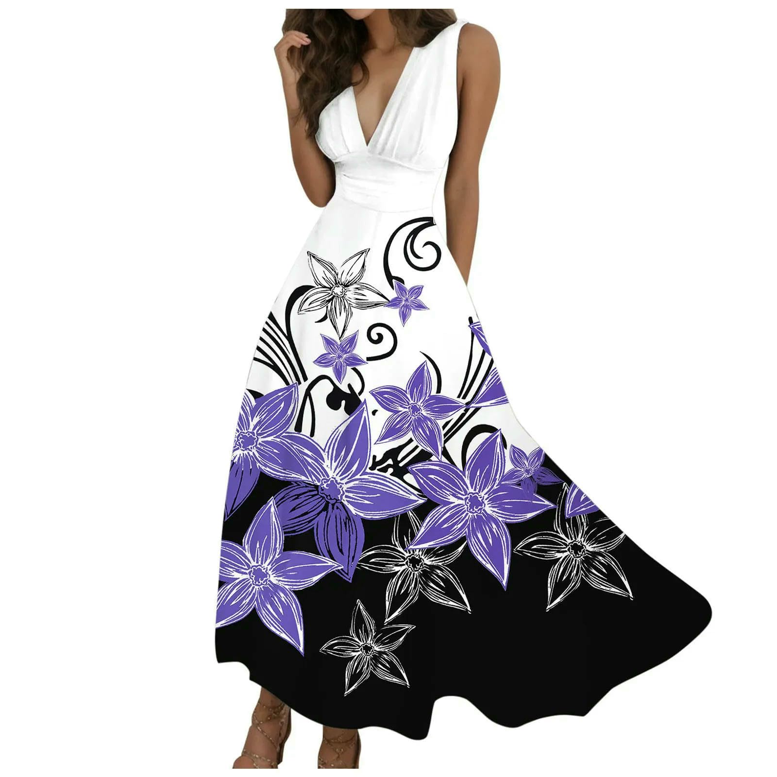 Boho Sukienka Wiosna Lato Kobiety Elegancka Bluzka Bez Rękawów Wakacyjna Sukienka Plażowa