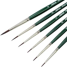 Silver Brush Limited RS-2598S Ruby Satin Short Handle Small Round Brushes with Stiffer Synthetic Feel, 6pc Premium Painting Bundle for Oil, Acrylic, & Heavy Body Paints, Sizes 3/0, 2/0, 0, 1, 2, & 4