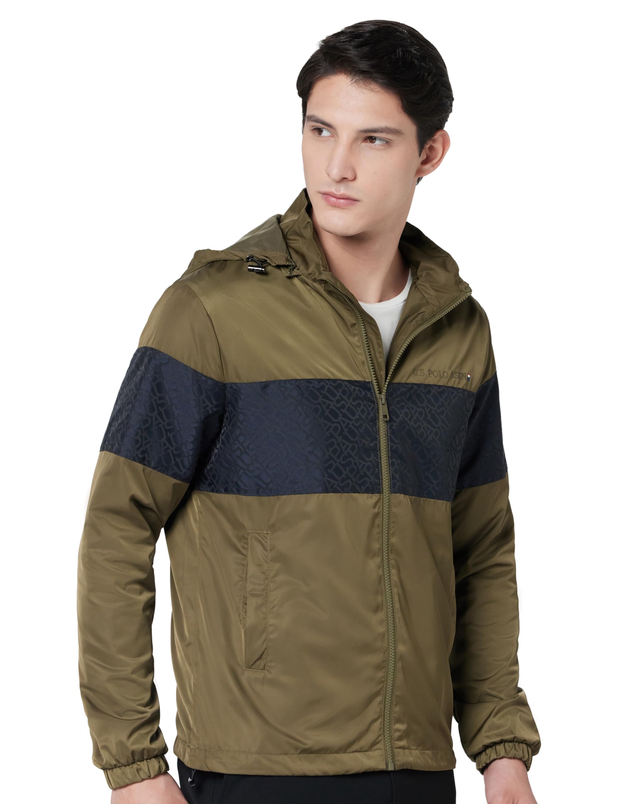 u.s. polo assn. Men's Polyester Standard Length Light Weight Jacket with Hood-picture-41