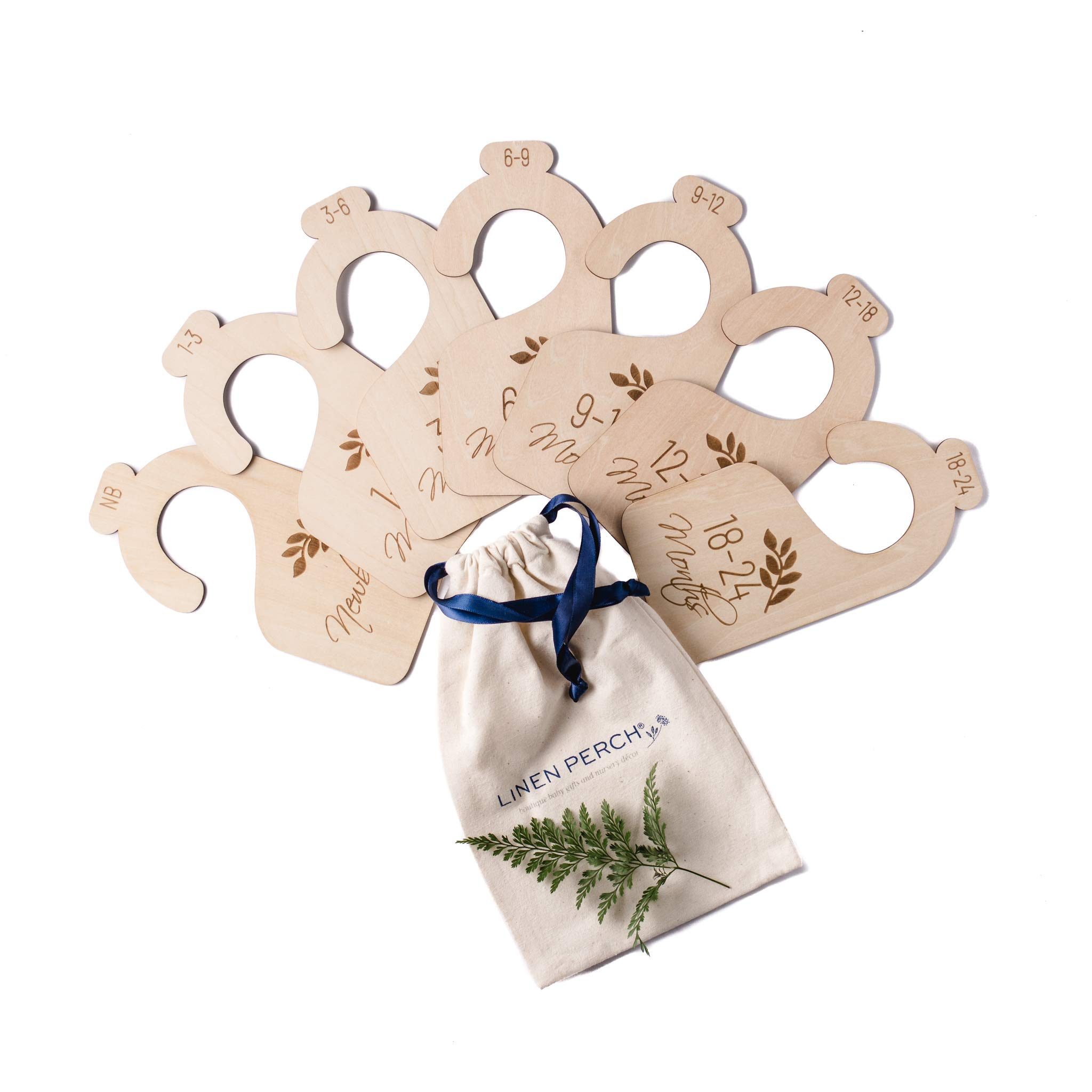 Baby Closet Size Dividers – Nursery Closet Dividers for Boy or Girl - Newborn to 24 Months - Dividers to Organize Nursery Closet – Linen Drawstring Bag (Set of 7)