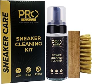 PRO Quick Shoe Cleaning Kit | Shoe Shampoo & Medium Bristle Shoe Brush | Shoe Cleaner Kit, Sneaker Cleaner For Sports Shoe...