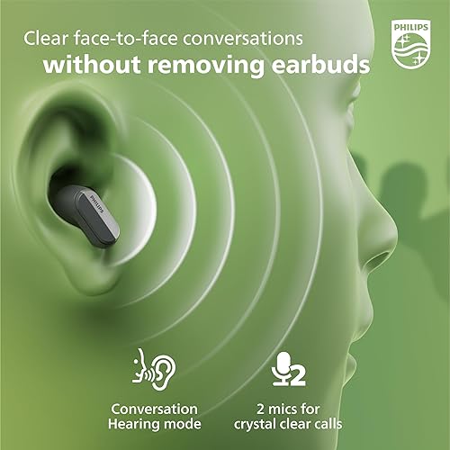 Miniatura 3 de Philips T6908 - Auriculares inalámbricos con cancelación de ruido híbrida Pro (ANC), modo de audición de conversación, multipunto Bluetooth,