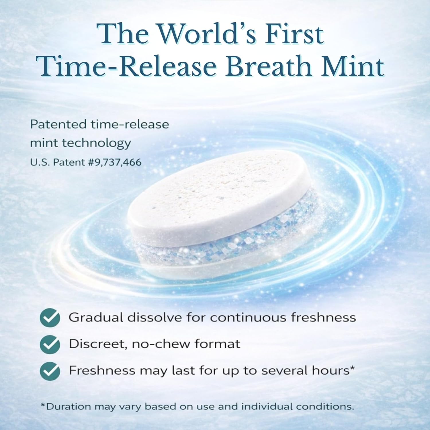 4EverMints - Peppermint Flavor 4-Hour Time Release Breath Mints (100 Tablets)