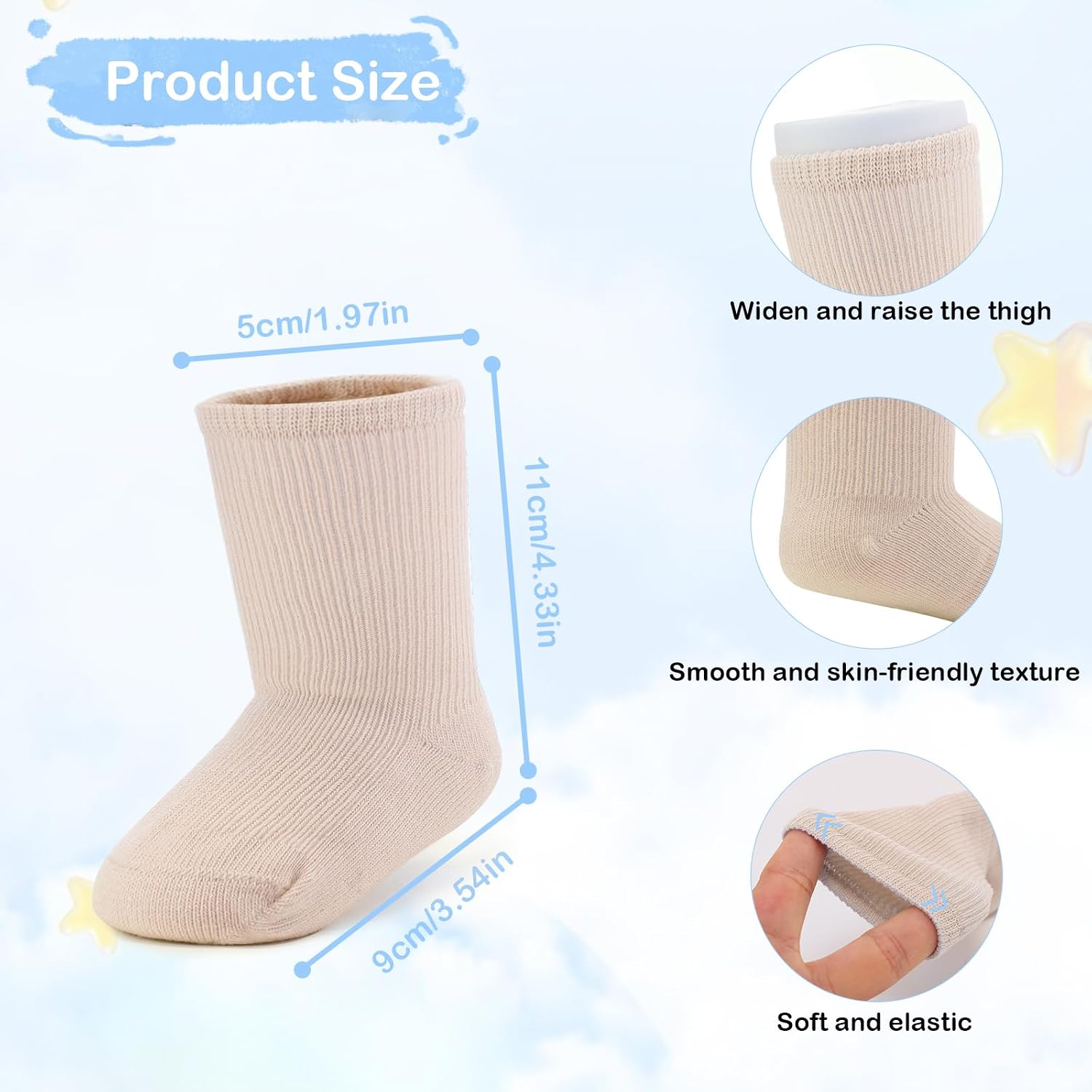 Babyboy 6 Pairs Babysocks 0-6Months Newborn Socks Cotton Suitable for Babyboy Suitable for Newborn Boys
