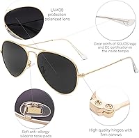 Vista 15 de SOJOS Classic Aviator Polarized Sunglasses for Men Women Vintage Retro Style Negro