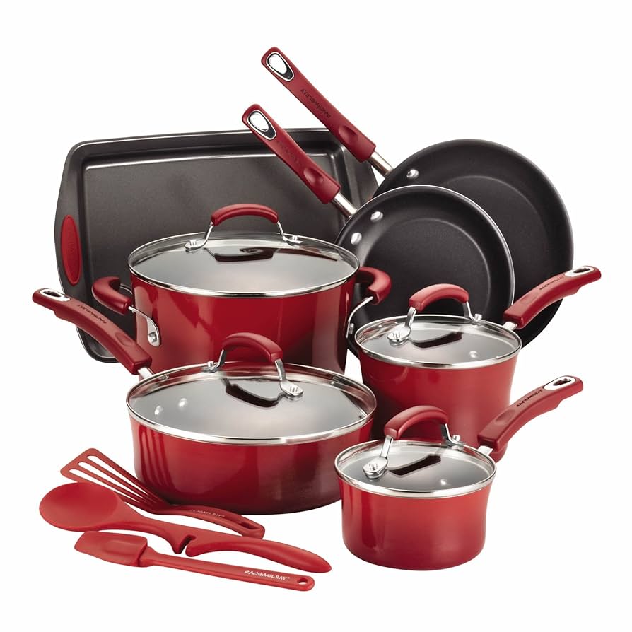 Amazon.co.jp: Rachael Ray 14-Piece Hard Enamel Nonstick