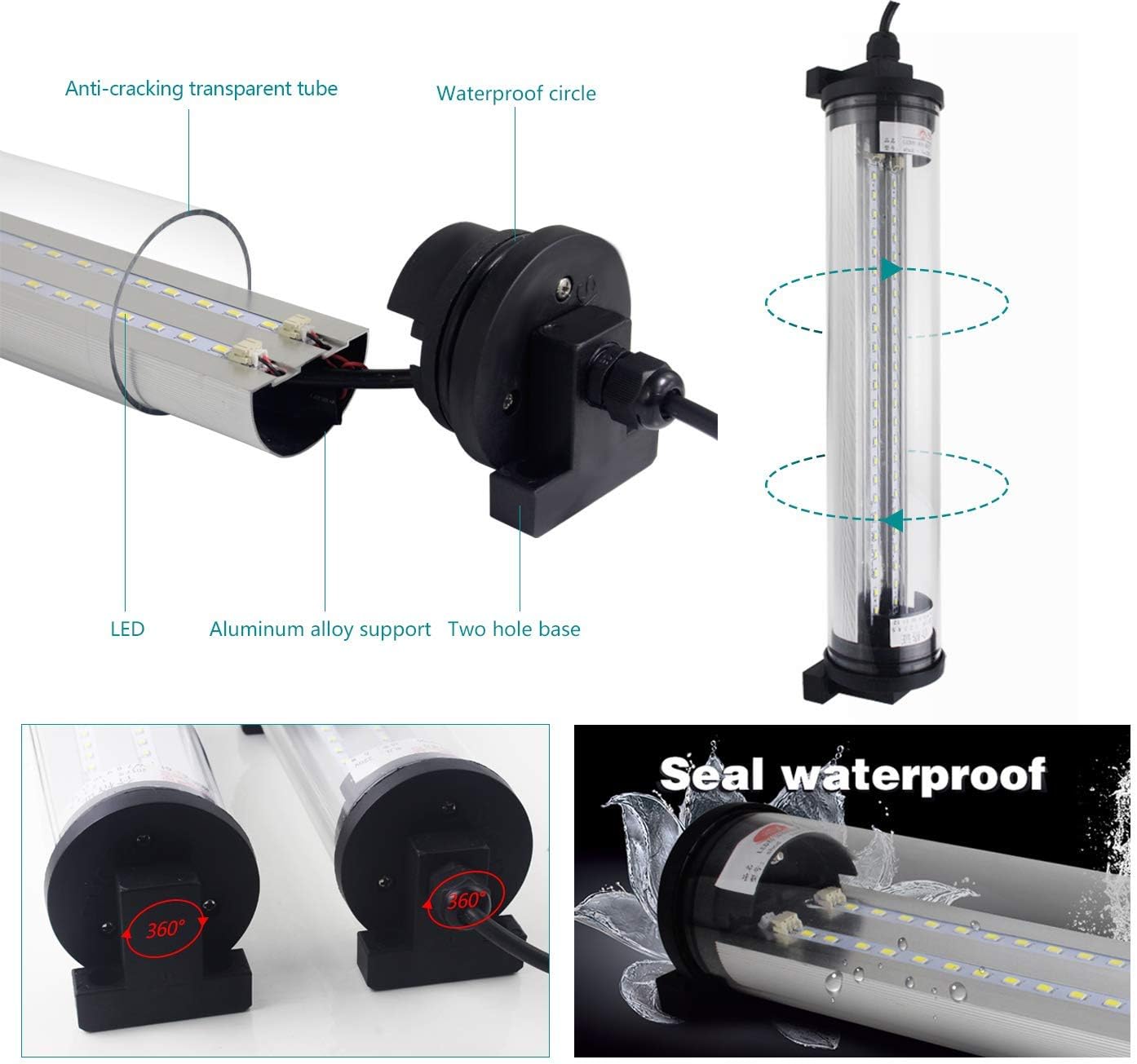 LED Work Light 120V|P66 Explosion Proof LEDLight Waterproof CNc Machine lamp IndustrialWorkshop Garage Lighting (10W)