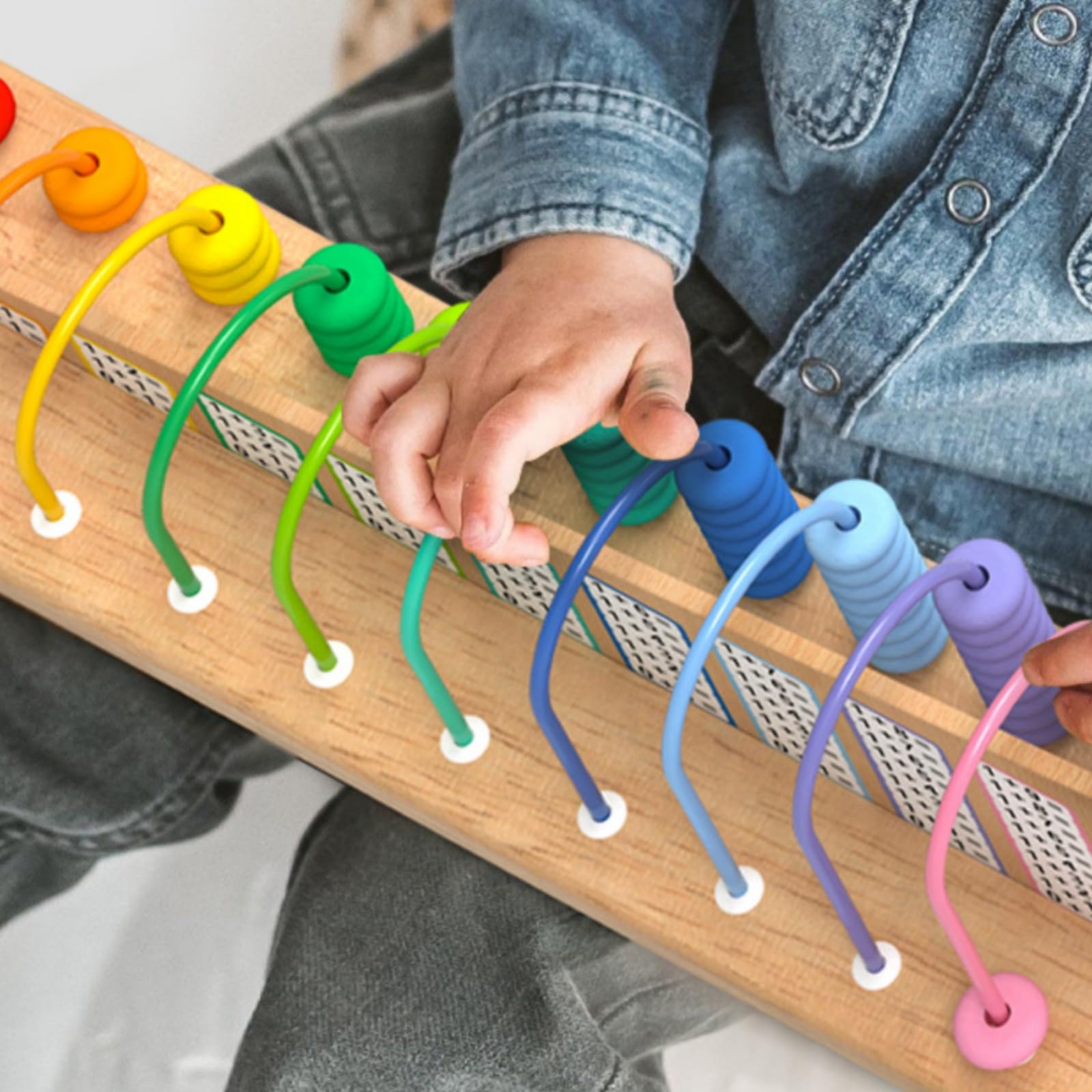 harayaa Kinder Rechenrahmen Holz Rechenbrett Lernspielzeug Zahlenbrett Addition Subtraktion mit Gebogenen Stäben Und Sichtbarer Perlenbewegung für Vorschule Grundschule Zuhause Geeignet