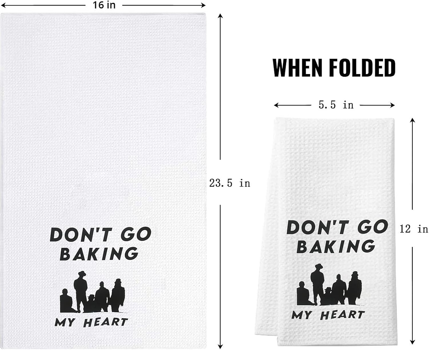 ZJXHPO Song Lyrics Inspired Kitchen Towel Dish Towel Baking Gift for Housewarming Wedding Shower (Don't GO Baking) image 2
