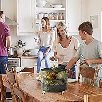 Vista 9 de Bandeja para servir aperitivos con tapa dividida y nuez de caramelo, bandeja redonda para aperitivos, caja de almacenamiento de frutas secas