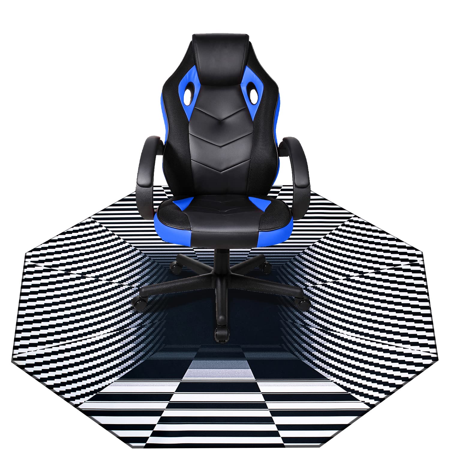 Photo 1 of 51" X51" IBETTO Gaming Chair Mat, High Class Natural Rubber Computer Chair Mat for All Kinds of Hardwood Floor, Noise Cancelling Gaming Chair Mat–Anti-Slip Gaming Floor–Office Chair Mat-Black
