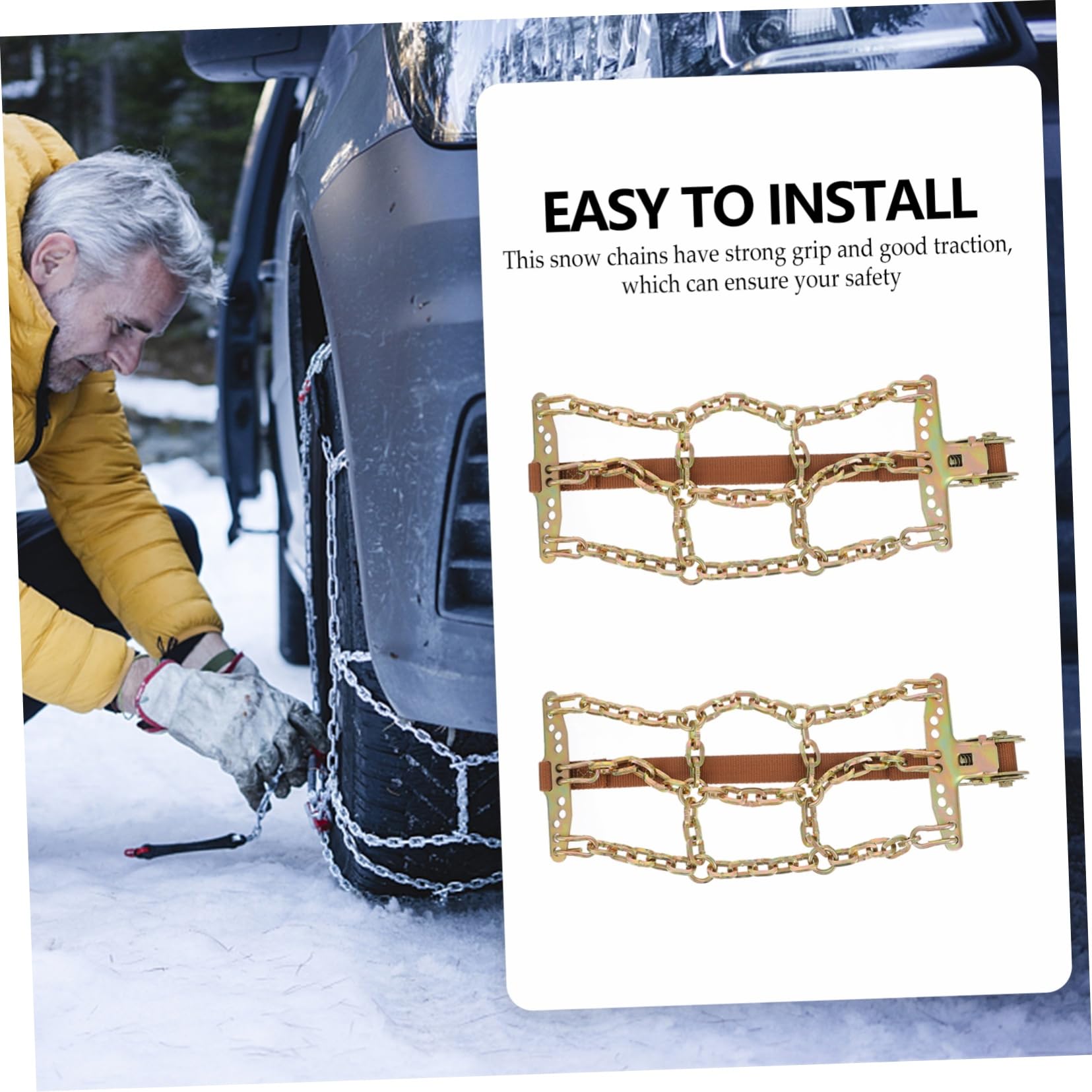 Zerodeko Catene da Neve per Auto Catene da Neve Antiscivolo per Fango Ghiaccio Accessori Auto
