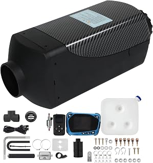 Aquecedor de ar a diesel, 5KW 12V aquecedor a diesel de baixo ruído com monitor LCD controle remoto e termostato, aquecedor de estacionamento de tanque de 10L para caminhões, barcos, carros de turismo, ônibus
