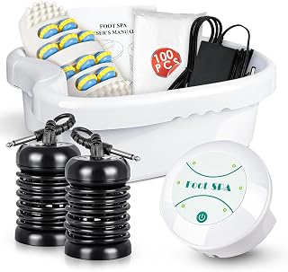 Ionic Foot Detox Machine, Portable Ionic Detox Bath Cleanse Spa Machine with Massager Roller for Plantar Fasciitis, Relaxing Foot Detox Spa At Home