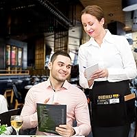 Vista 6 de Server Aprons with 3 Pockets, 100% Polyester Waist Apron with Pockets, 24x12 Inche Waitress Apron with Pockets