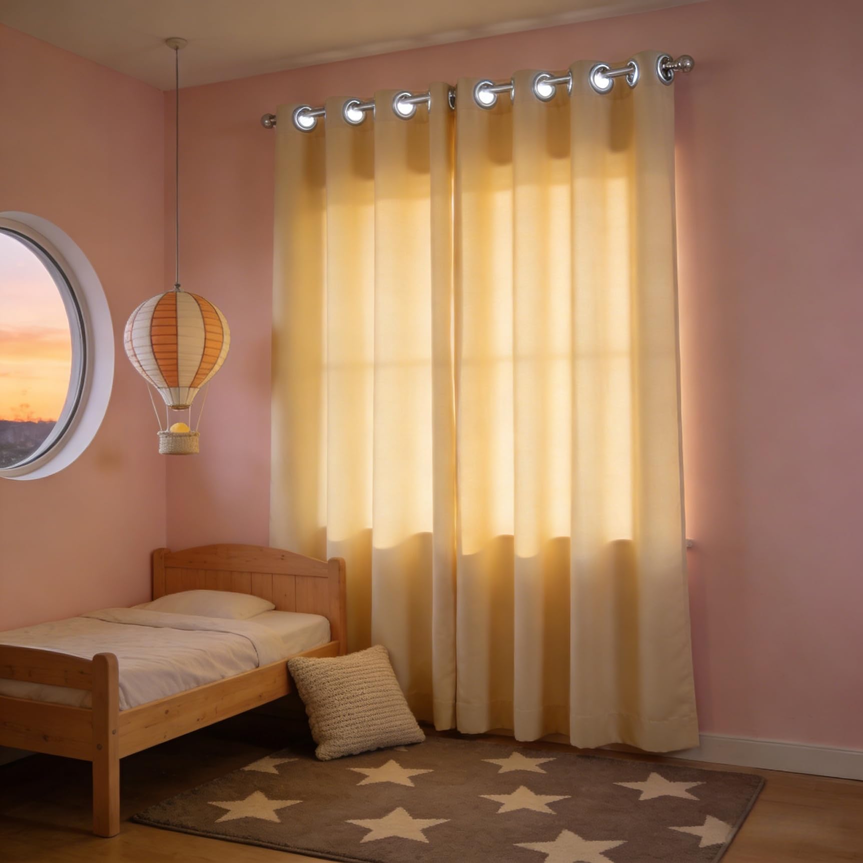 Rideaux opaque thermiques crème pour chambre et salon cosy