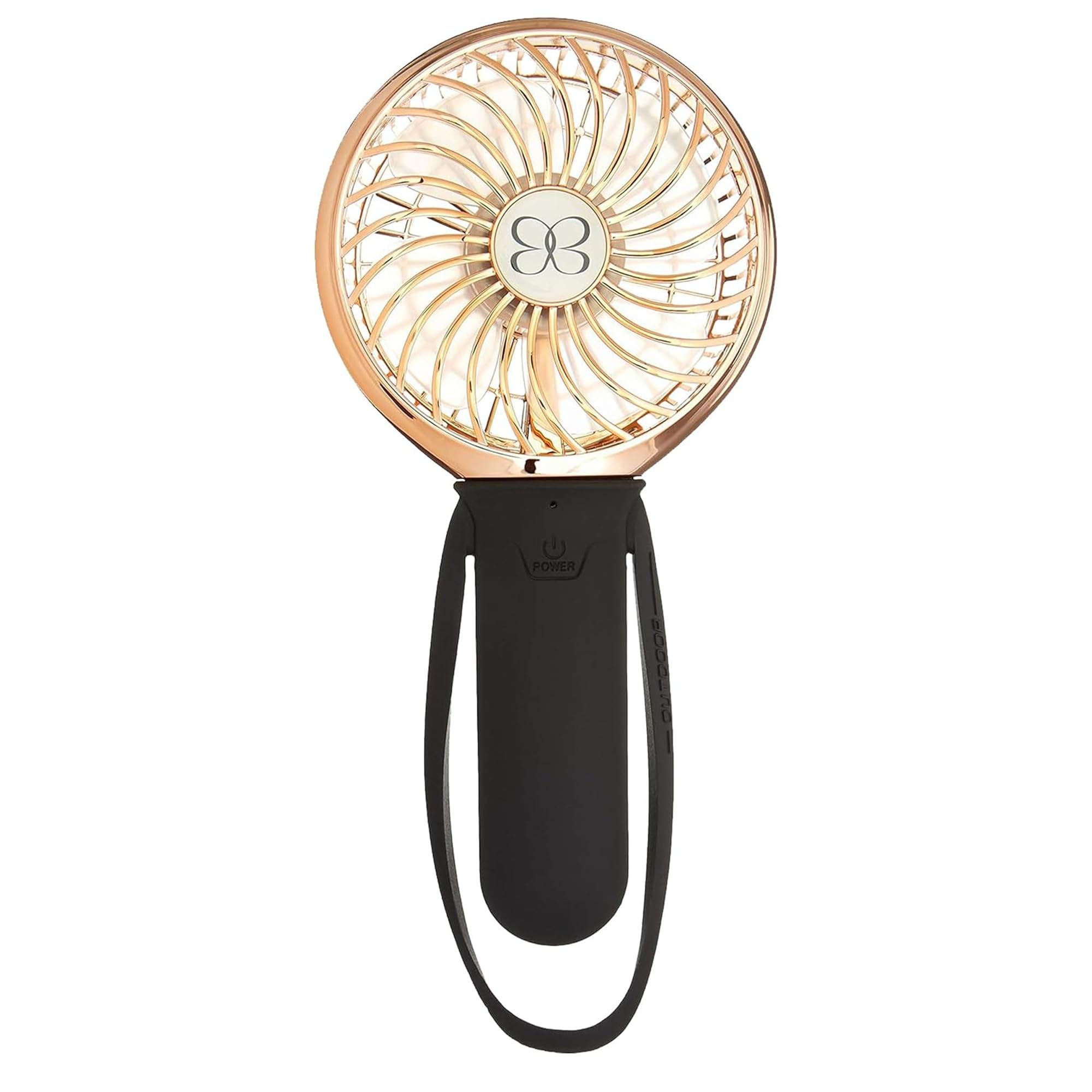 Buggygear - Turbo Fan - Ventilador recargable por USB de 3 velocidades, negro/champán