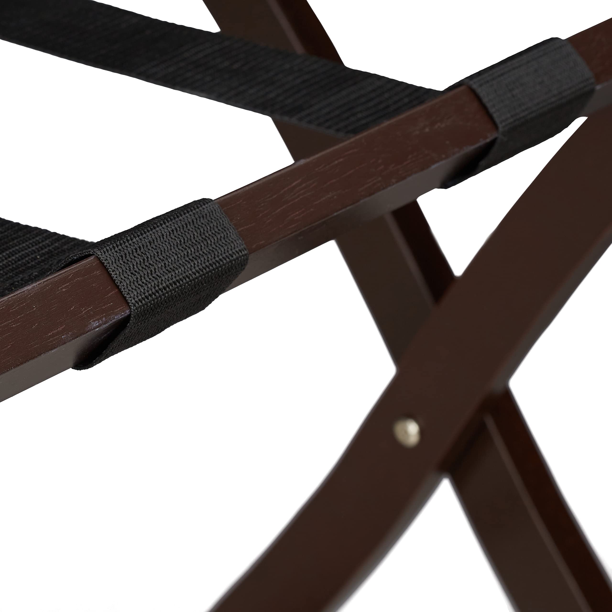 Relaxdays Portavaligie Pieghevole, Scaffale in Legno, Cavalletto Reggivaligie, HxLxP: 52,5 x 66,5 x 48 cm, Marrone