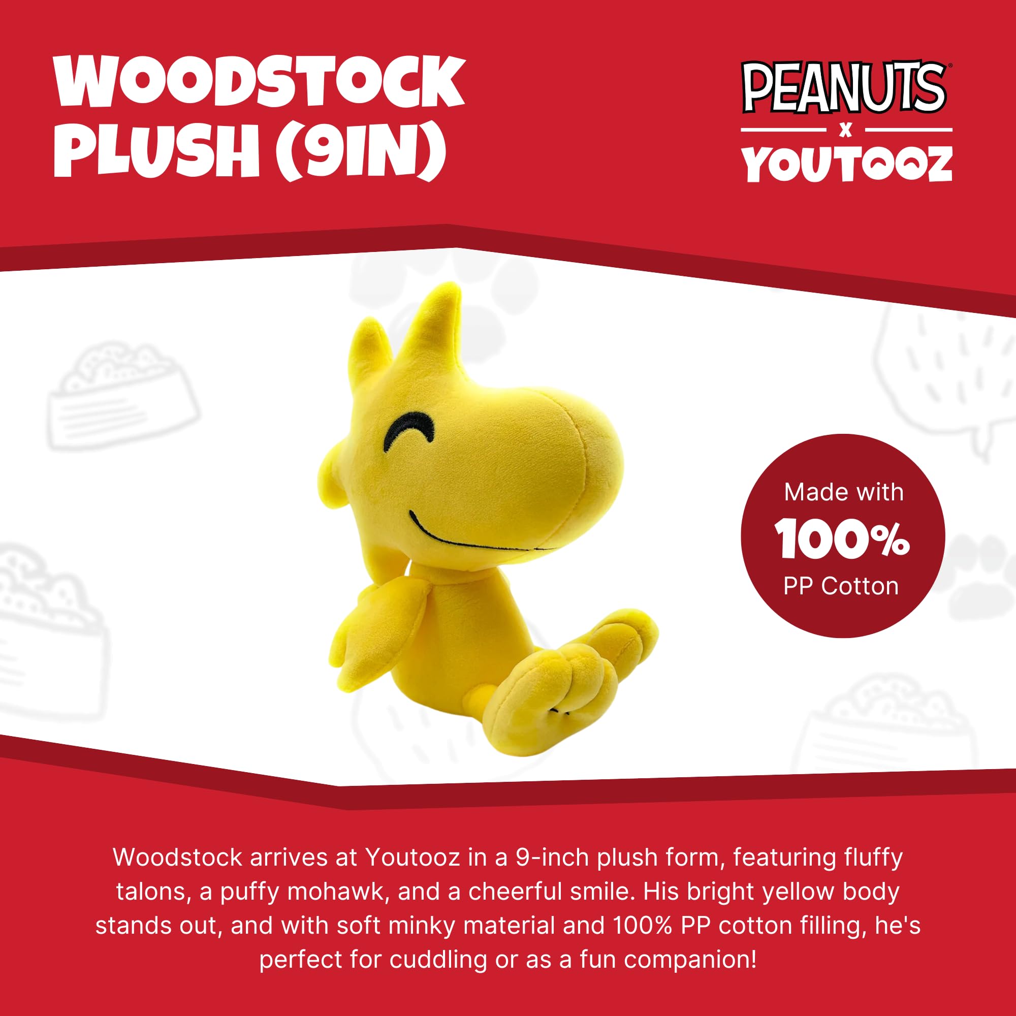 Amazon.com: Youtooz Peanuts Woodstock 9-inch Plush, – Collectible
