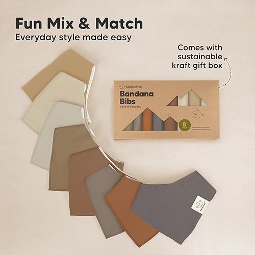 Miniatura 331 de KeaBabies 8 unidades de baberos tipo bandana orgánicos para niñas - Baberos tipo triángulo súper absorbentes para bebés que babean y están en