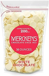 KIDU White Merckens Chocolate Melts - Melting Chocolate Candy Melts - Chocolate Melting Wafers 16 Ounces Bulk Perfect For ...