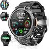 Soudorv Reloj inteligente militar para hombre, batería de 50 días, llamadas por Bluetooth con LED | HD de 1.53", más de 110 modos deportivos, monitor de frecuencia cardíaca/sueño, resistente al agua IP68, llamadas y notificaciones Bluetooth 5.3 para iOS/Android 1