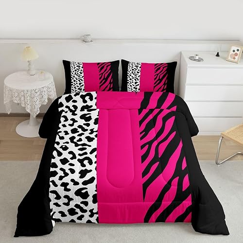Feelyou Leopard Print Bedding Set Soft for Boys Girls Queen 