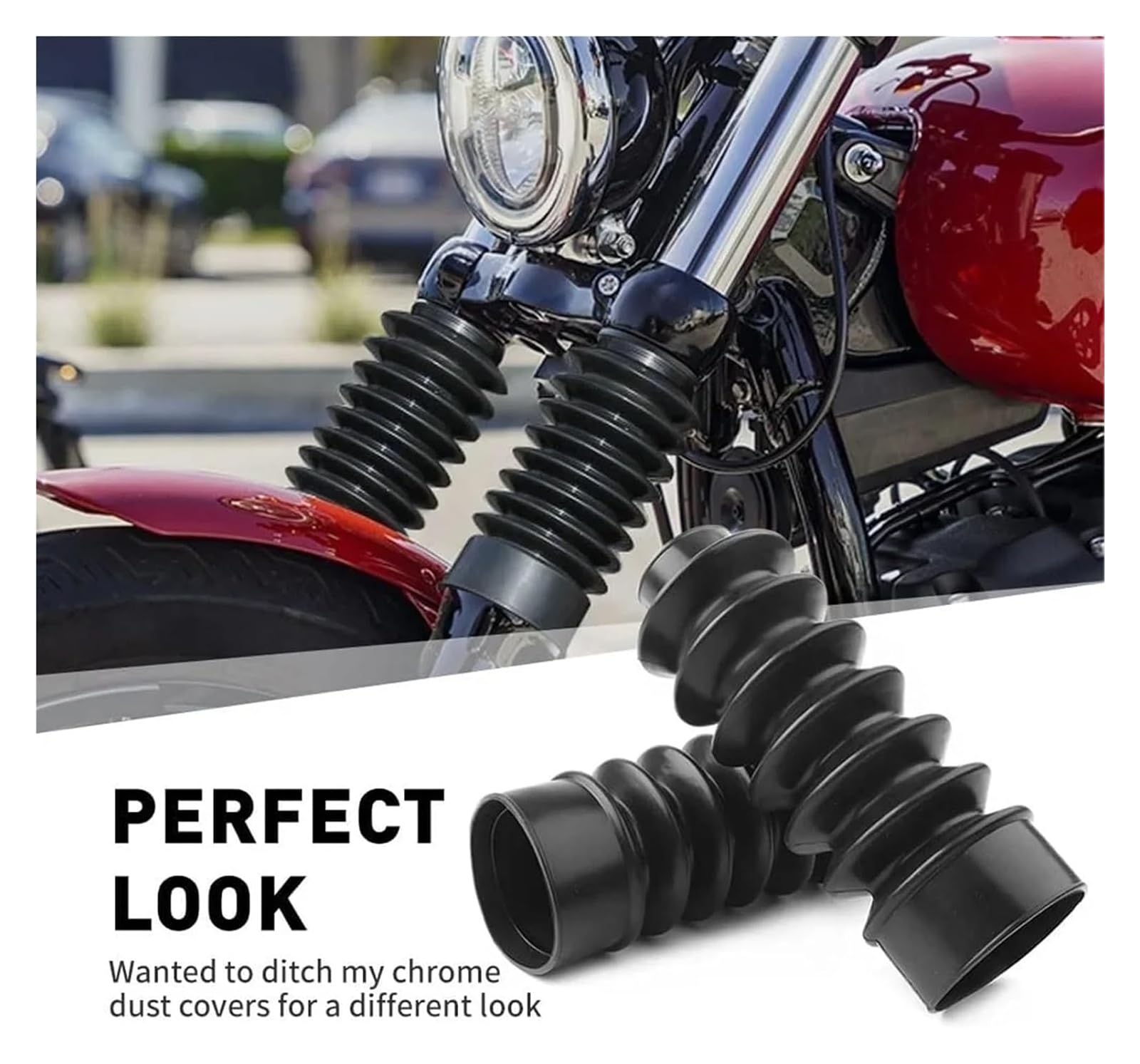 Motorrad-Gabelschutz, 39 mm vorne unten, Gabelabdeckung, Gamasche, Stoßdämpfer, 23330050 | For Harley Davidson Sportster, 1200, 48, Dyna FXD, universell passend, for XL883, RH975