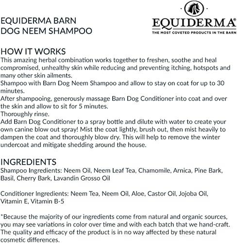 Miniatura 8 de EQUIDERMA Barn Dog Neem & Arnica Champú, 32 oz