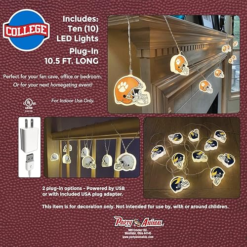 Miniatura 2 de Party Animal NCAA Alabama Crimson Tide - Guirnalda de luces LED para casco, color del equipo