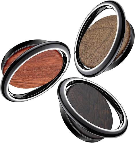 Miniatura 15 de Carveit Soporte de anillo para teléfono celular con diseño de madera maciza, soporte de metal compatible con iPhone 16 Pro Max 13 14 Galaxy S24