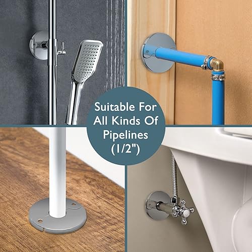 Miniatura 9 de Placa de piso y techo con bisagras, brida dividida, escudo, se adapta a tubos galvanizados IPS de 1-12 pulgadas o tubos de cobre de 2 pulgadas,