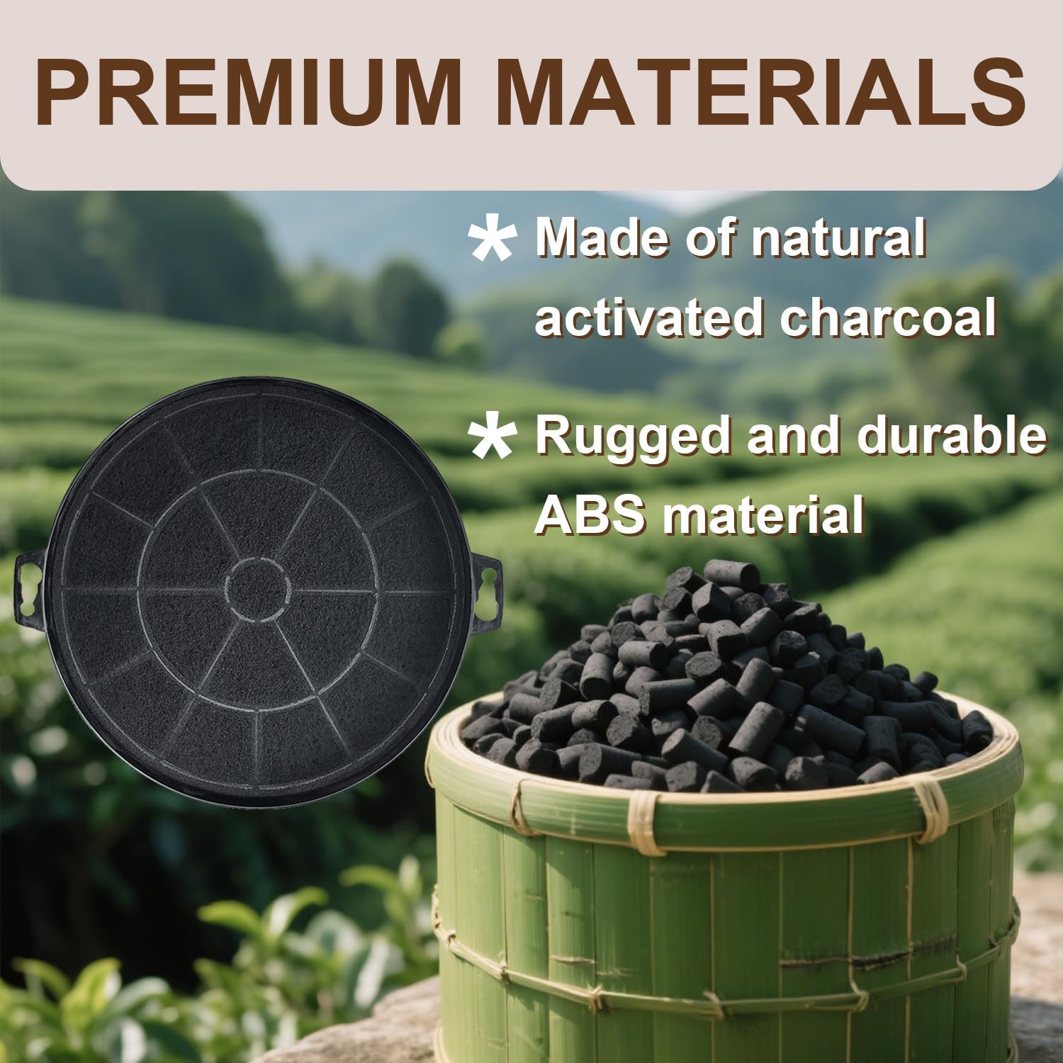 4 Pack Charcoal Filters Compatible with MCBON IE71-BLACK, TE77, SOONYE SOP05-30/36, SOP06-30, SOT02-30, Zline and AKDY Range Hood. Compare to Part # CF01, CF001, CF0003, CF0006, IE71