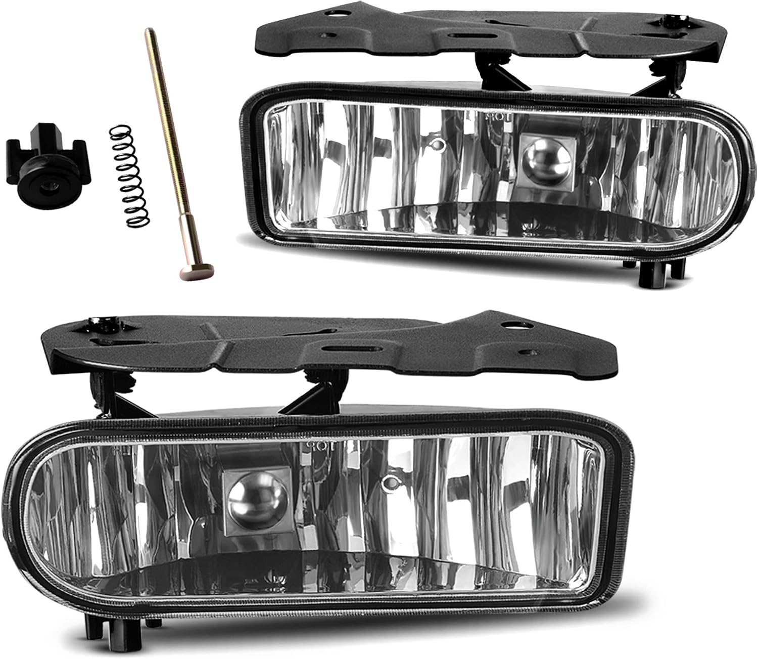AUTOSAVER88 Fog Lights Assembly Compatible with 2002 2003 2004 2005 2006 Cadillac Escalade 02 03 04 05 06 Escalade EXT 2003-2006 Escalade ESV Fog Lamps Replacement,Clear Lens