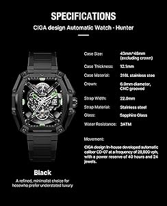 Amazon.com: CIGA Design Z Series Hunter Automatic Mechanical Watch