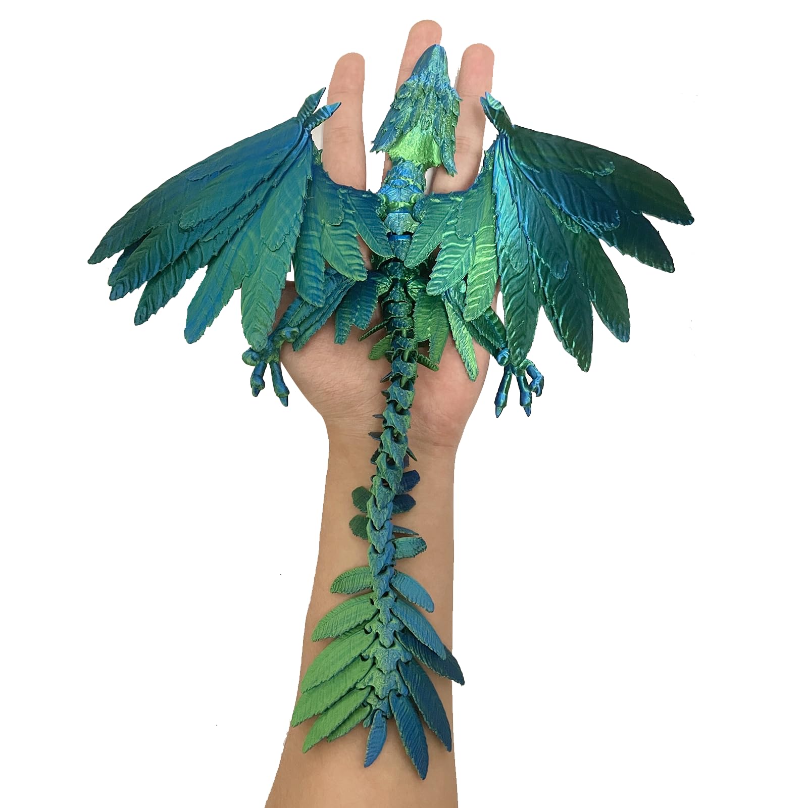 3D Printed Dragon Wings, 30CM Articulated Crystal Dragon with Huge Wings, Flexible Joints Desk Toys