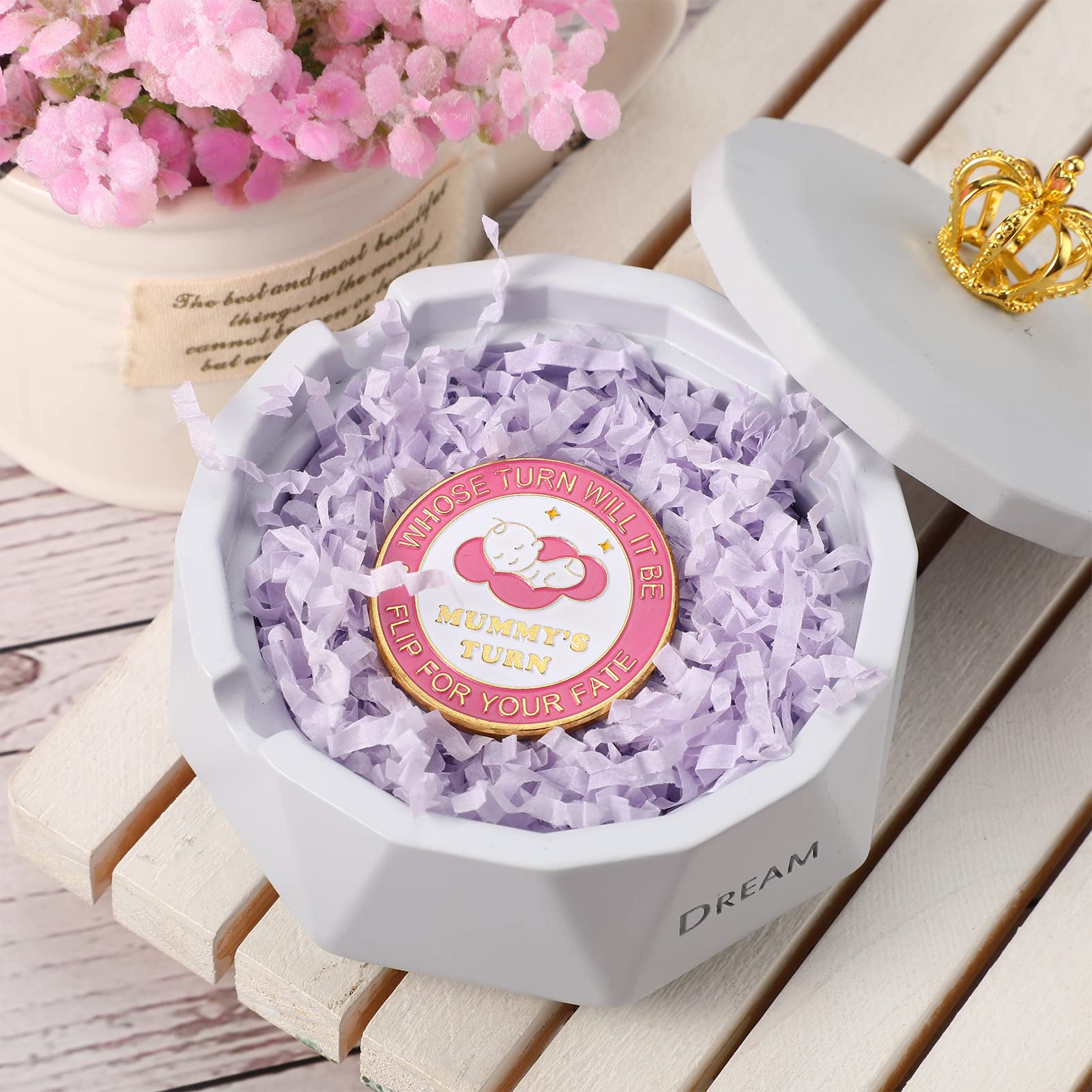 Cadeaux de Pièce de Décision de Nouveaux Parents pour Maman Papa, Pièce de Décision Amusante, Pièce de Monnaie de Nouvelle Maman, Pièce de Prise de Décision Parentale pour Baby Shower