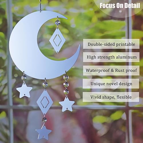 Miniatura 4 de Paquete de 4 hilanderos de viento de sublimación de 8 pulgadas, escultura de viento de metal de aluminio 3D para patio y jardín, adornos artísticos