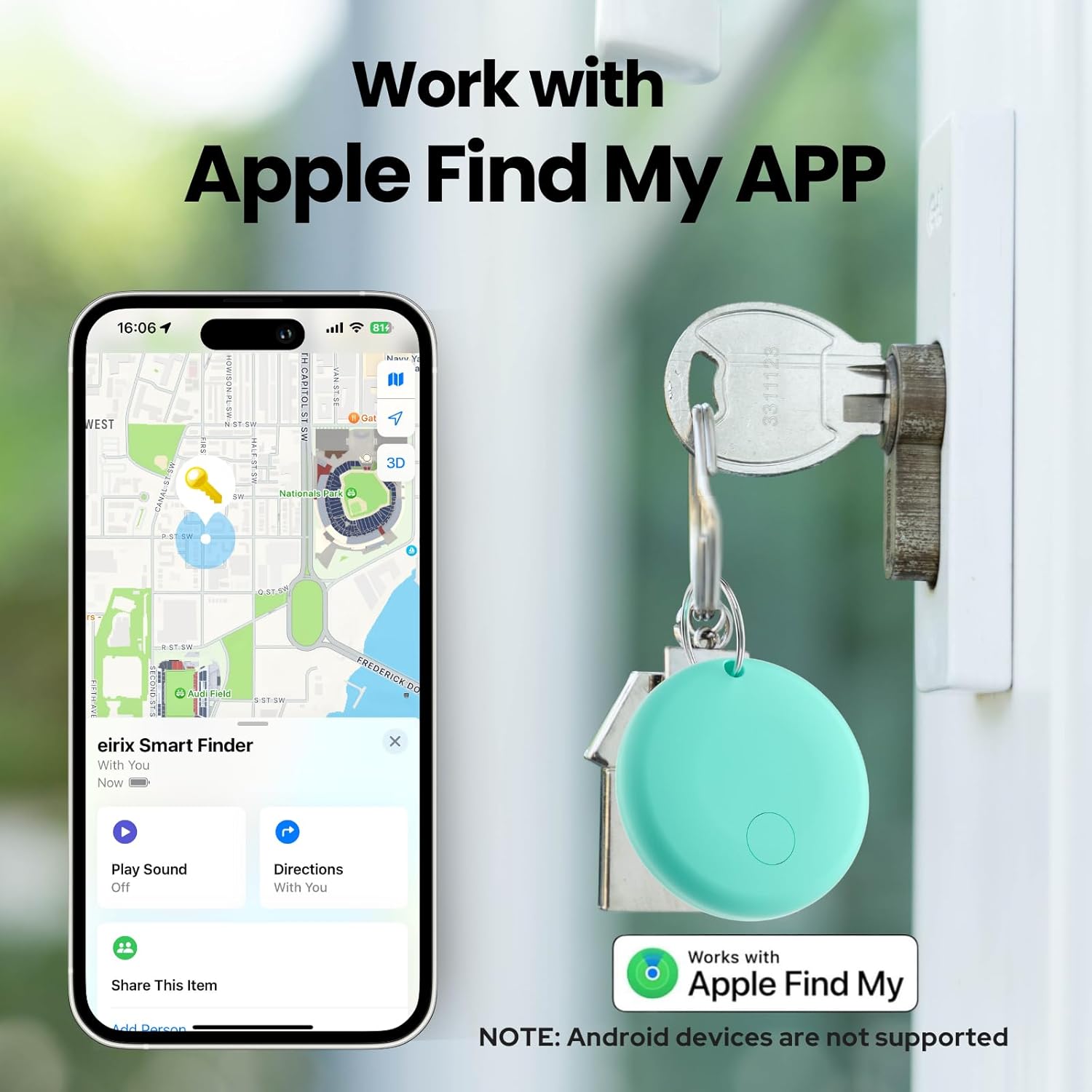 Mini Smart Tags Tracker Work with Apple Find My (iOS Only), IP67 Waterproof, Keys Finder and Item Locator for Keys, Bags,Luggage and More (Not for Android) (Macaroon, 5 Pack) - Image 2