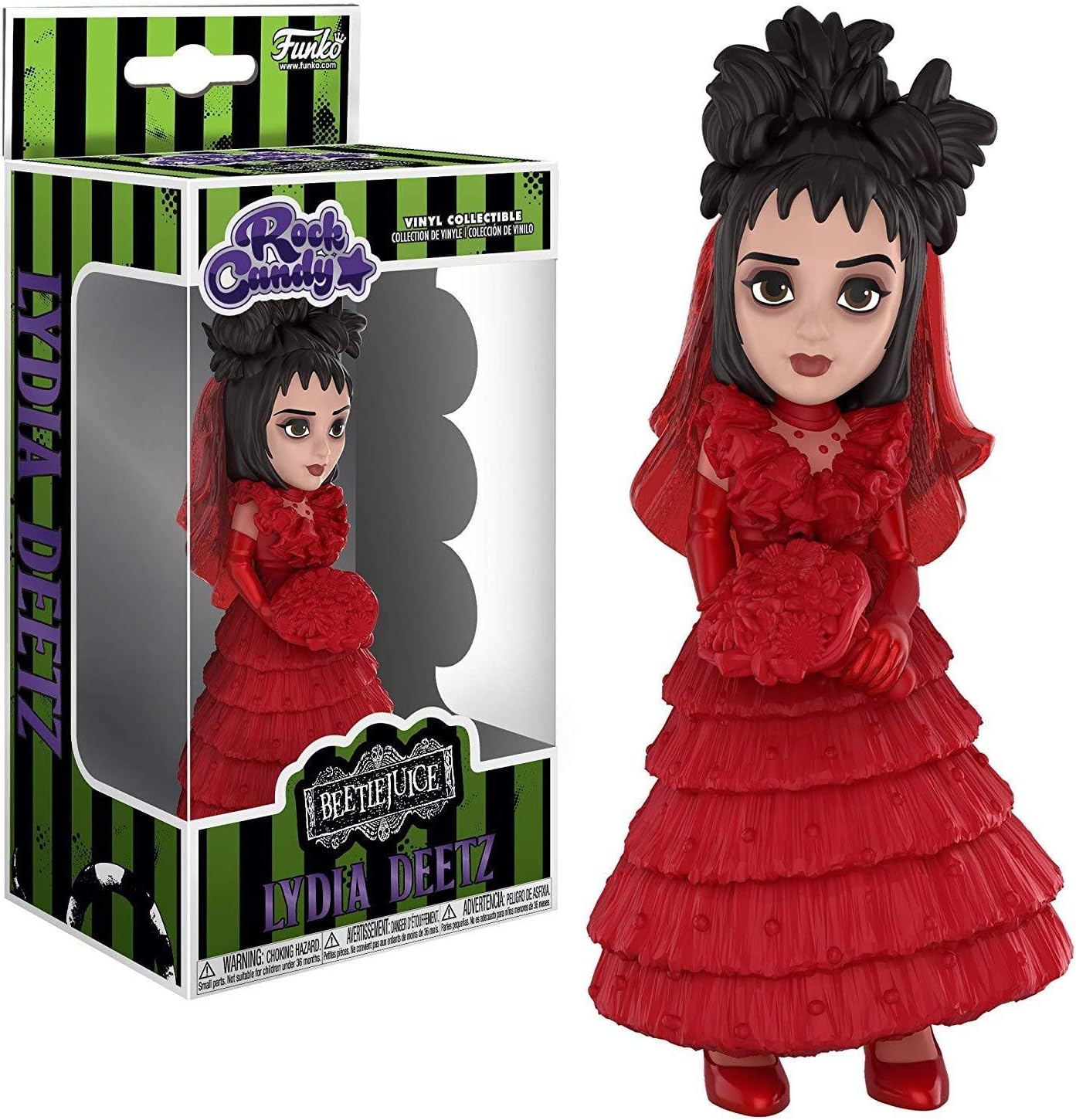 Funko Rock Candy: Beetlejuice Horror - Lydia (Red Wedding Dress) Collectible Figure, Multicolor
