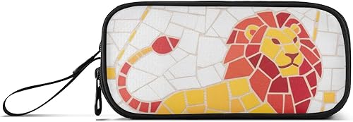 Bolsa de lápices de nylon de la escuela de la fuente Leo estilo amarillo blanco alta capacidad cajas de lápices papelería bolsa para la universidad