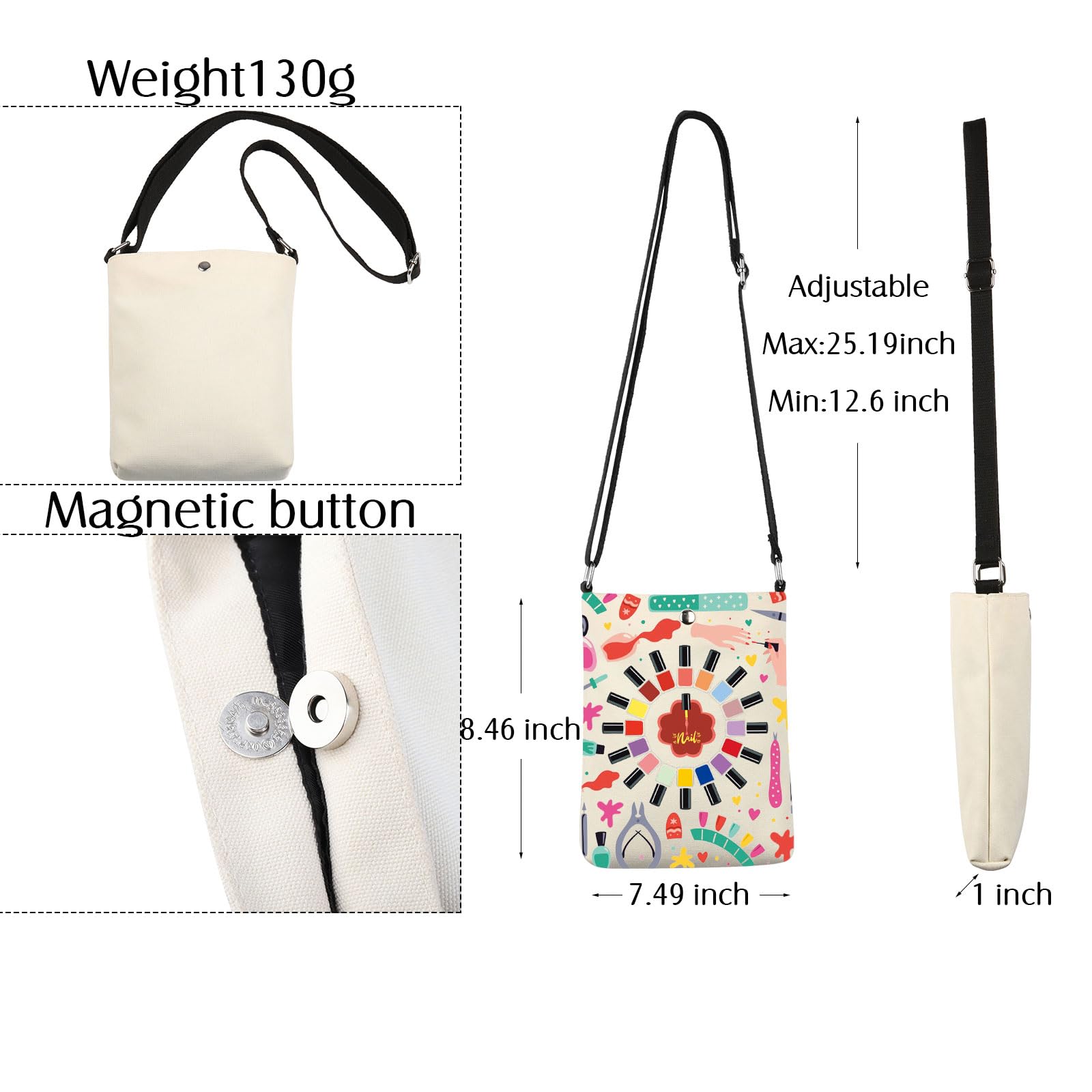 BNQL Nail Tech Crossbody Bag Nails Technician Gift Nail Lover Gift Manicurist Gift Nail Artist Gifts Nail Salon Cell Phone Purse