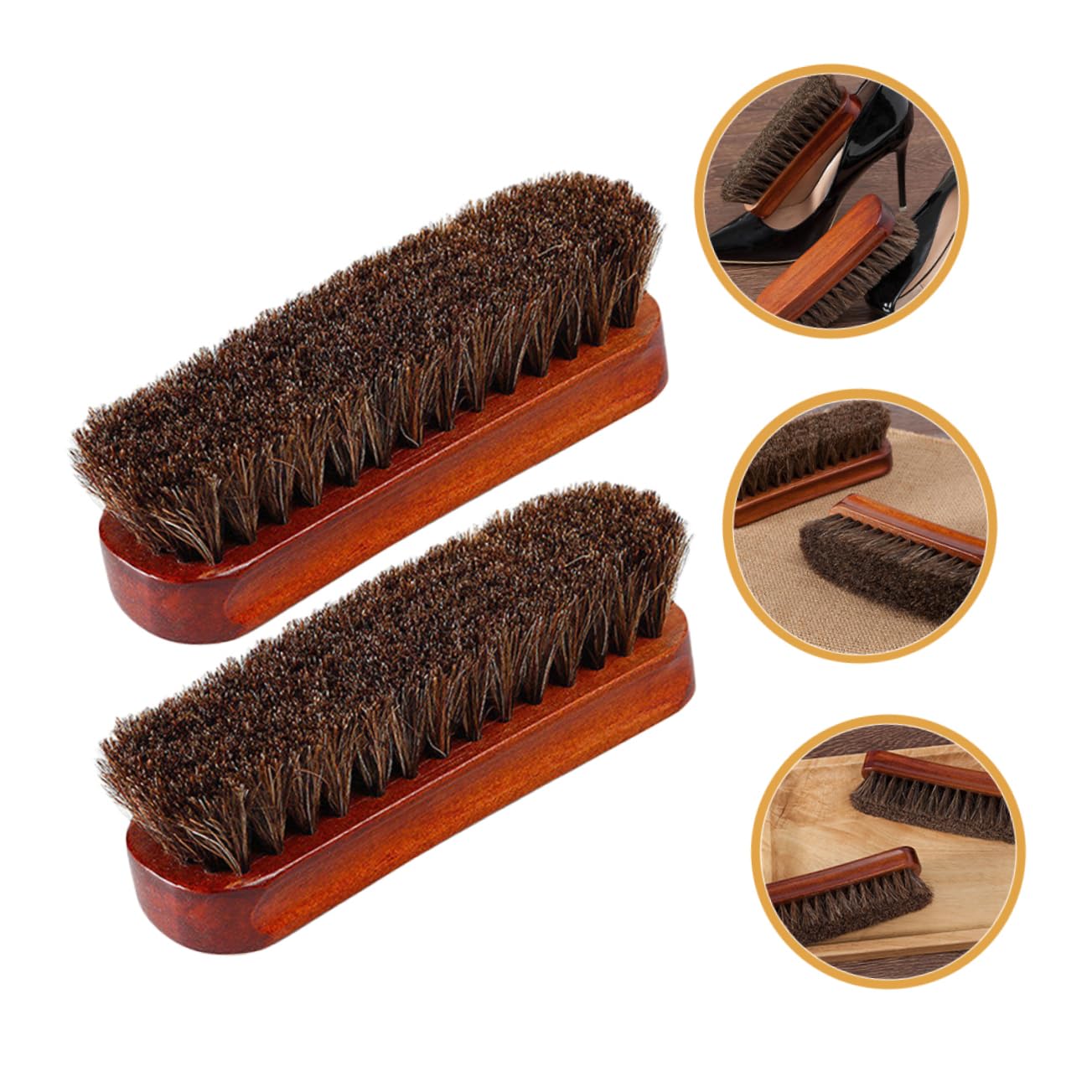 Beavorty 3 Set Spazzola Per in Legno Spazzola Da Scarpe Pulitore Per Scarpe Spazzole Per Per La Casa Spazzola in Crine Di Cavallo Per Il Bucato Di Legno 2 Pezzi*3