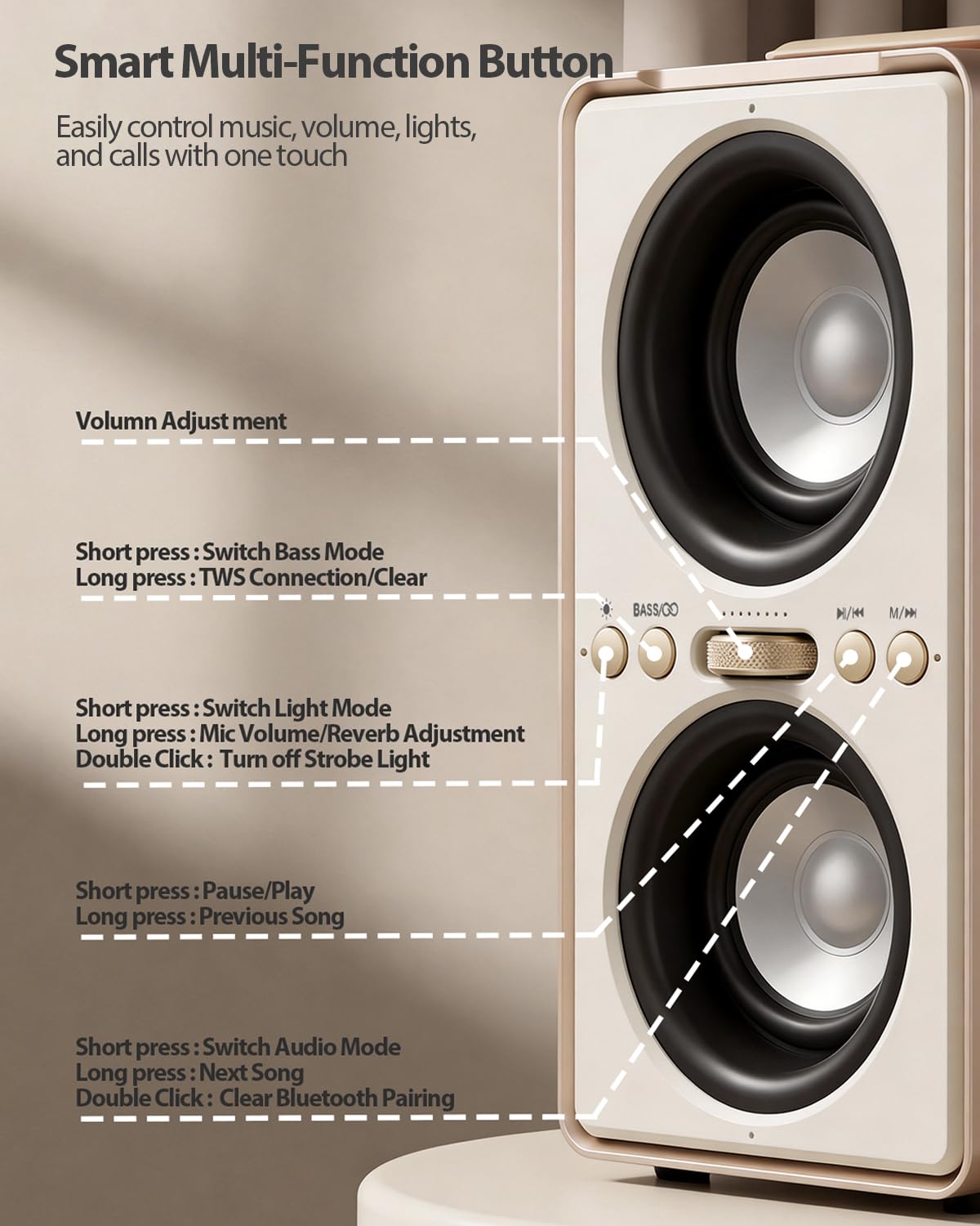 240W Musikbox Bluetooth Groß, kraftvoller, lauter Klang mit tiefen Bässen, 20H Akku,TWS-Funktion, Party Bluetooth Lautsprecher für Outdoor, Partys, Strand, Garten und Zuhause (Orange)