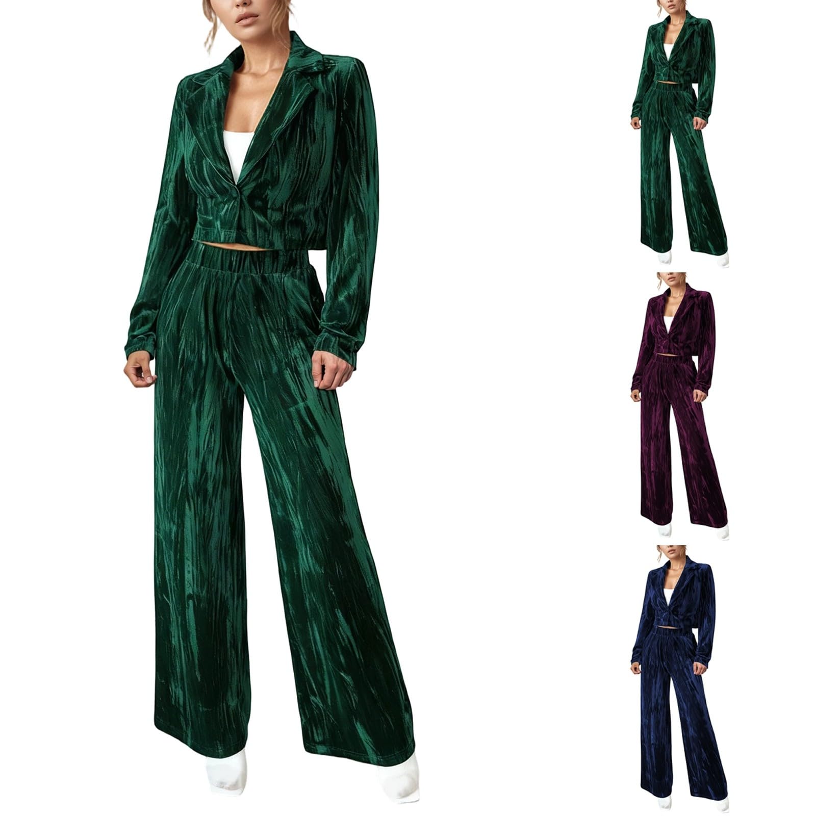 Women Suits 2 Piece Set Business Casual Blazer Jacket Wide Leg Dress Pants Suits Professional Work Office Outfits