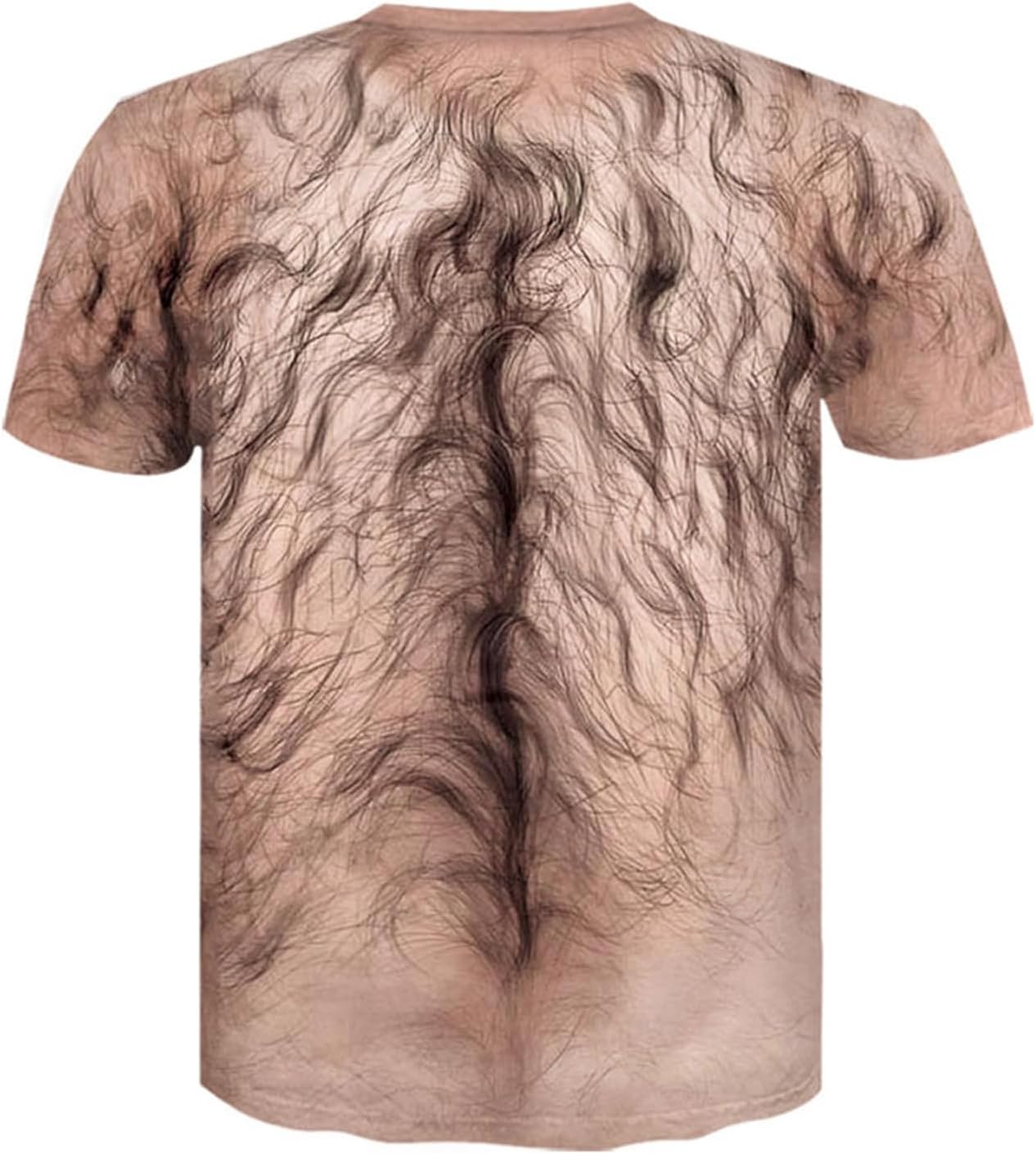Unisex 3D Hairy Chest Art Printed Crewneck Hilarious T-Shirts Originality Streetwear Top Graphic Novelty Short Sleeve Tees