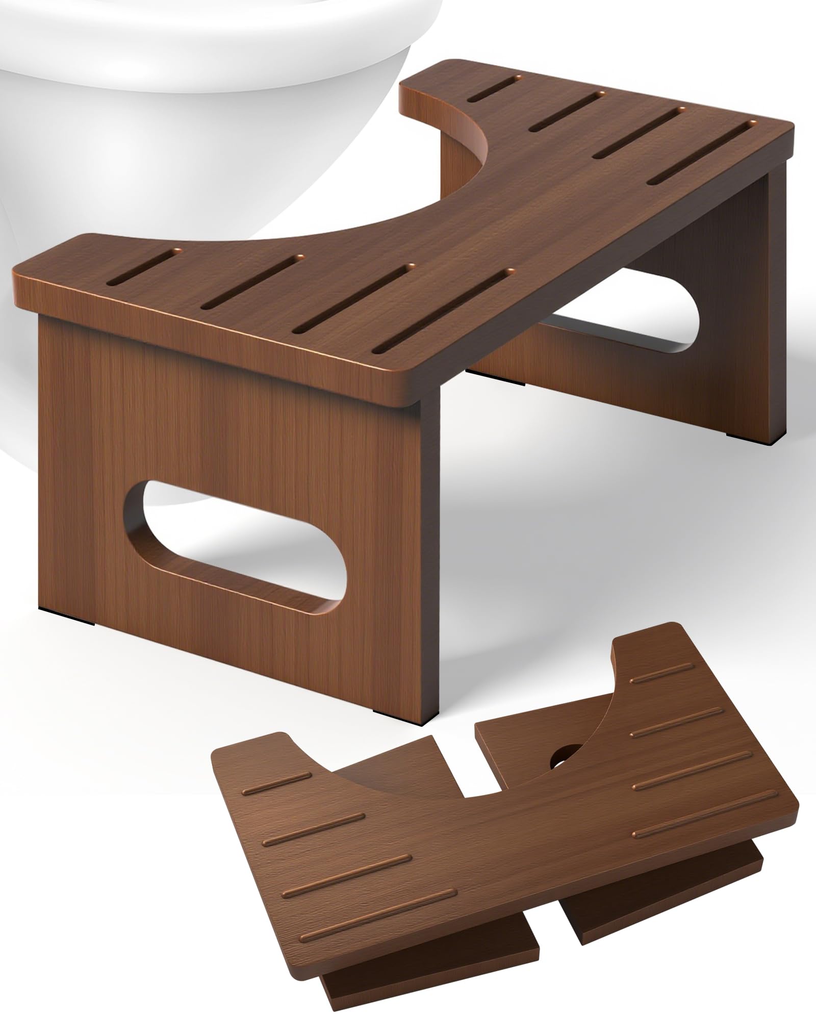 YOSE Foldable Toilet Stool for Adults - 7" Toilet Potty Stool | Portable Bathroom Stool, Non-Slip Toilet Aid Step Stool, Family-Friendly Toilet Step, Easy Storage