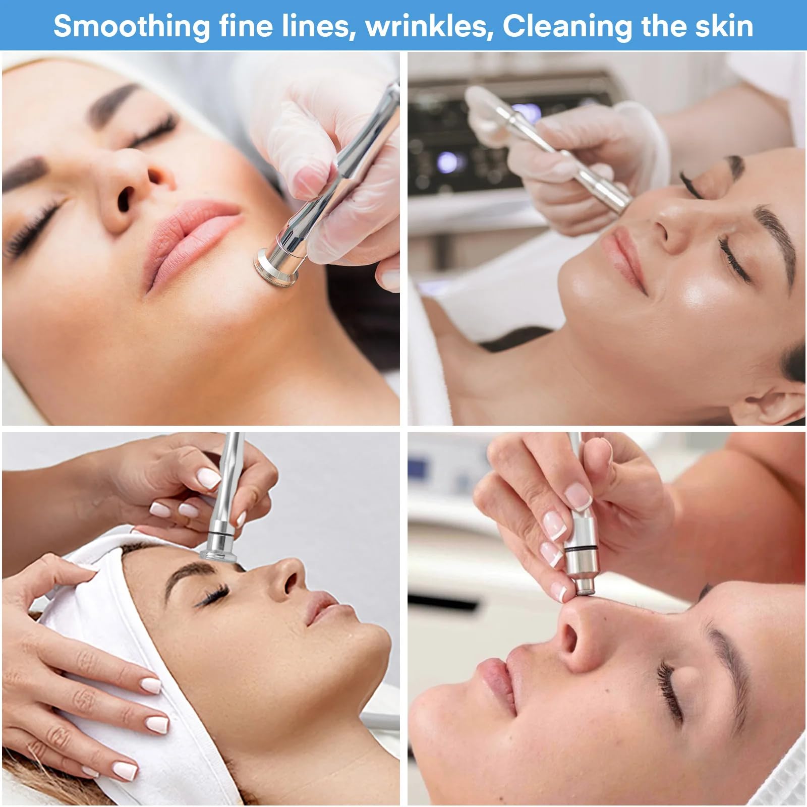 Mikrodermabrasion Diamant Spitzen, Diamant Dermabrasion Ersatz, 9 Stück Diamant Mikrodermabrasions Dermabrasionsspitzen mit Griff Edelstahl Filterset für Mikrodermabrasions Schönheitsmaschine